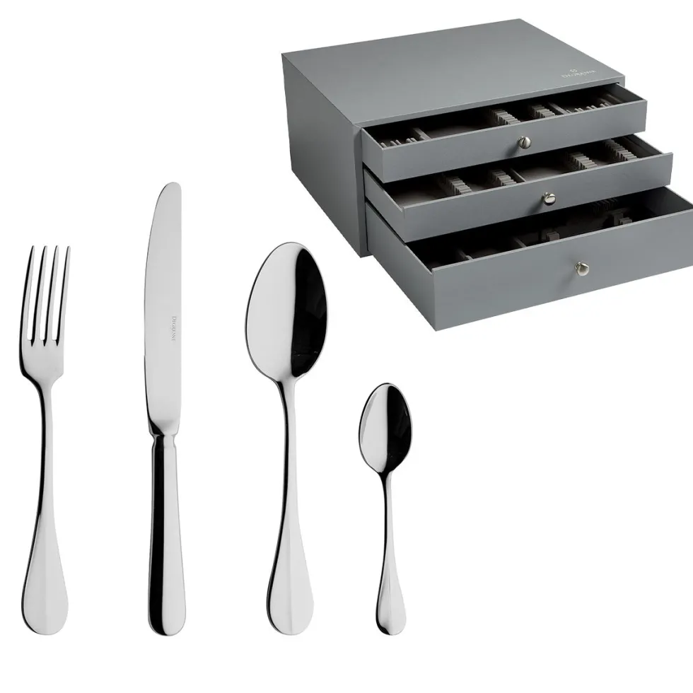 BLOIS MIROIR Colis écrin 100 couverts monobloc lame scie