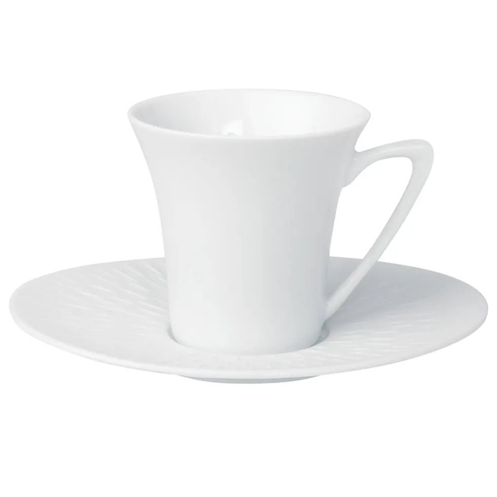 BOREAL SATIN BLANC Soucoupe à café/expresso ovale 14 x 12 cm