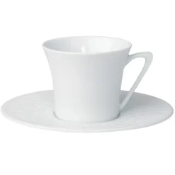 BOREAL SATIN BLANC Soucoupe à thé/café ovale 16,5 x 14 cm
