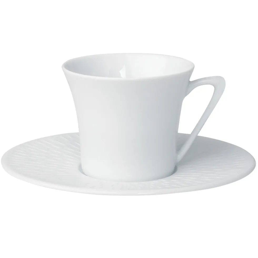 BOREAL SATIN BLANC Soucoupe à thé/café ovale 16,5 x 14 cm