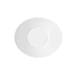 BOREAL SATIN BLANC Soucoupe à déjeuner ovale 20 x 17 cm