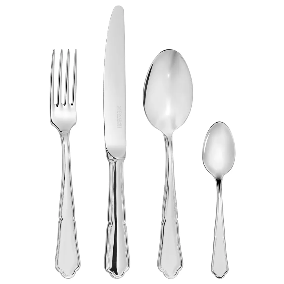 CONTOUR MIROIR Coffret 24 couverts manche orfèvre lame scie