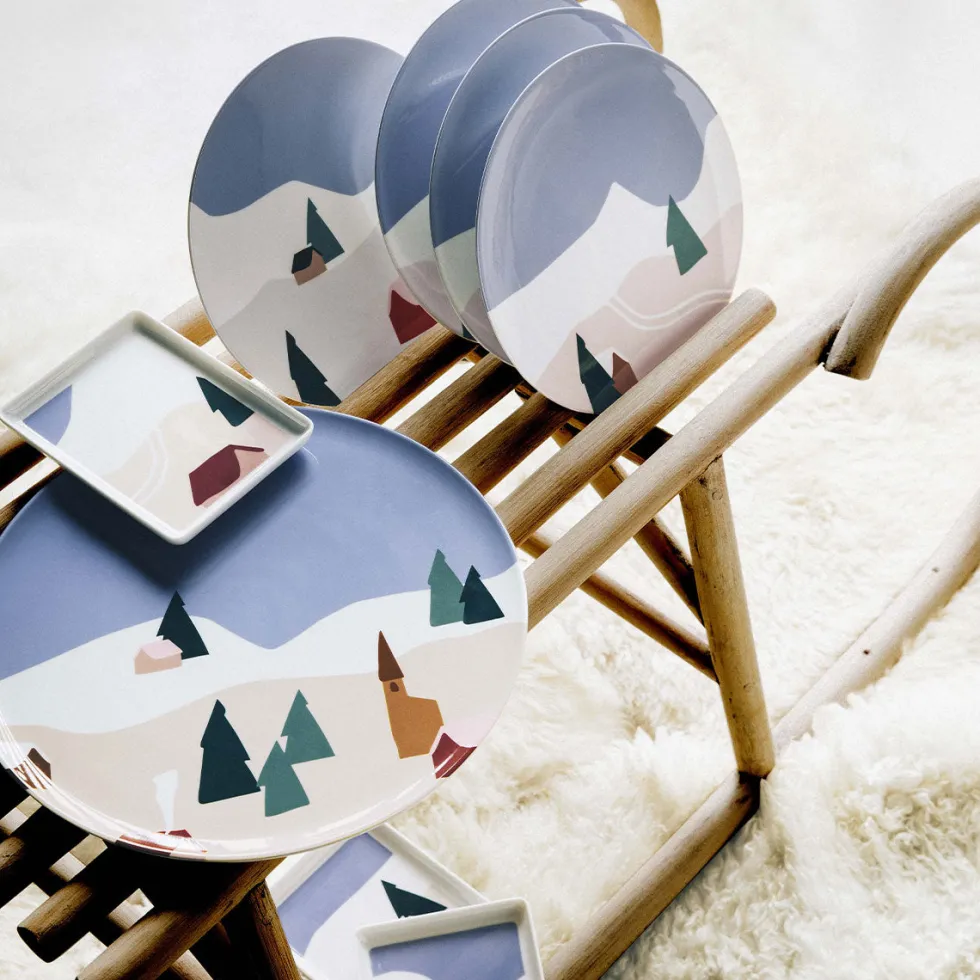 DESTINATION MONTAGNE Coffret 6 assiettes 23 cm