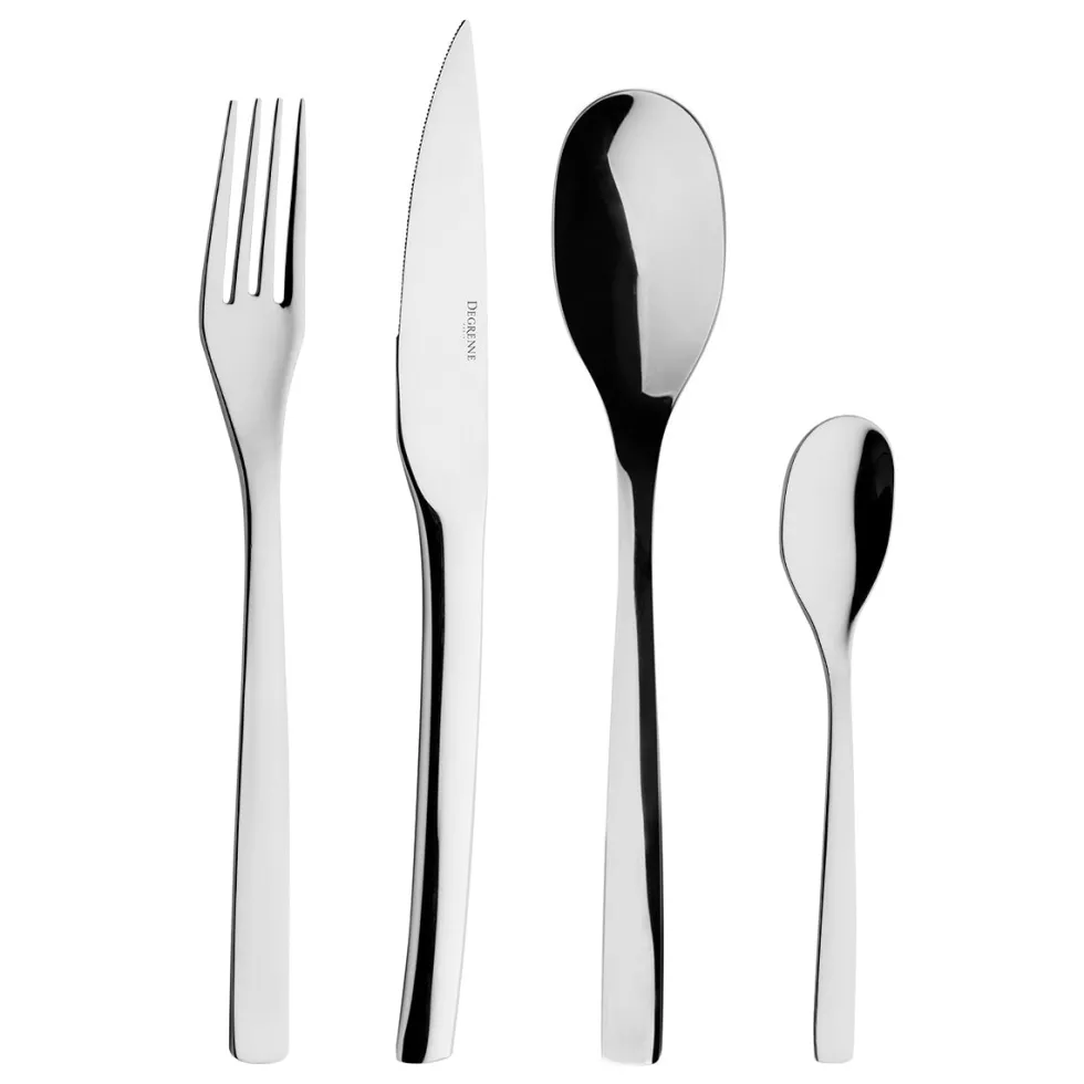 GUEST MIROIR Coffret 24 couverts monobloc lame scie
