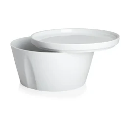 LA VAISSELLE DE L'ECONOME BLANCHE Coffret bol droit et assiette 18 cm