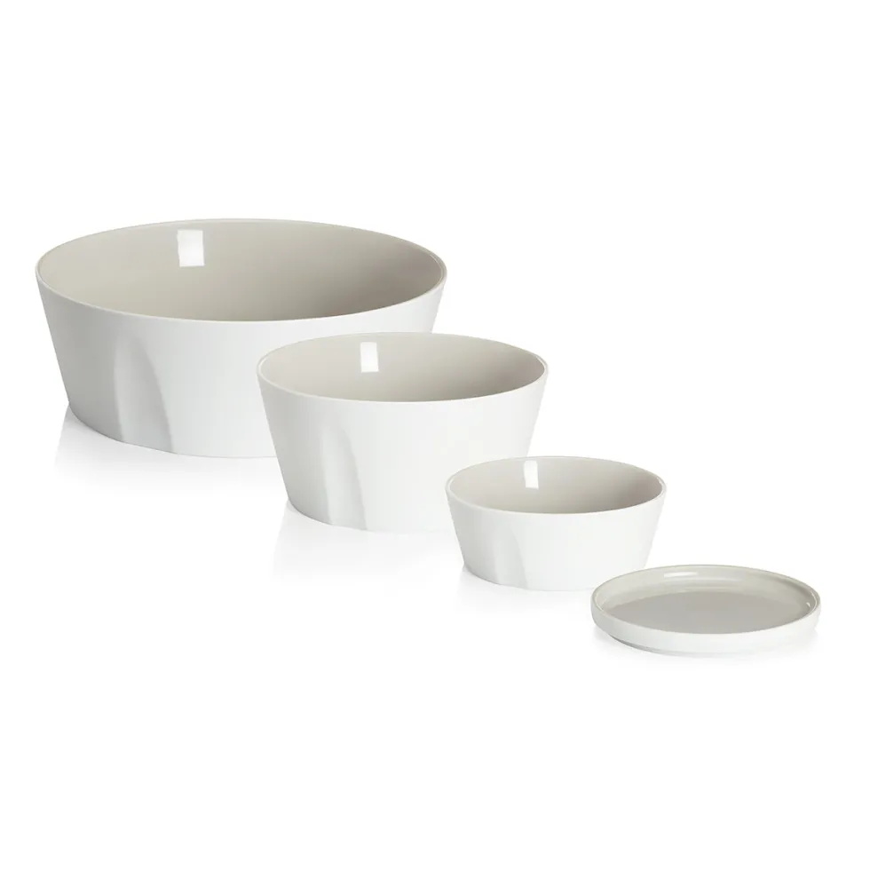 LA VAISSELLE DE L'ECONOME BLANCHE Coffret bol droit et assiette 18 cm