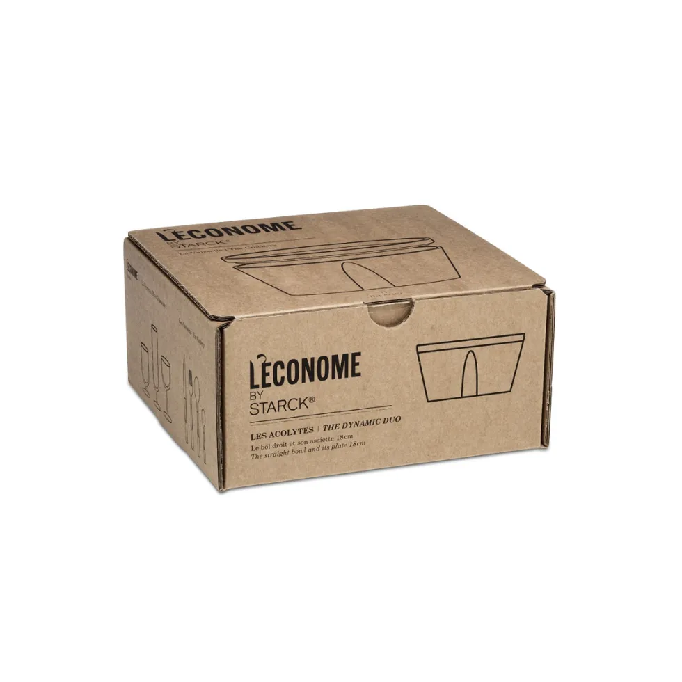 LA VAISSELLE DE L'ECONOME BLANCHE Coffret bol droit et assiette 18 cm