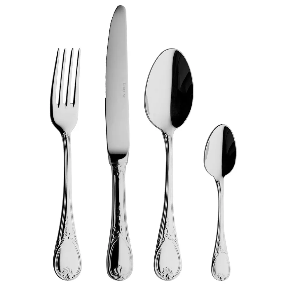 MARQUISE MIROIR Coffret 24 couverts manche orfèvre lame scie