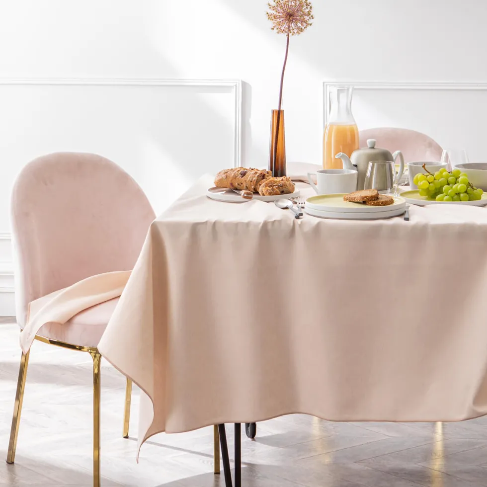 NUANCES COTON & LIN NUDE Nappe carrée 180 x 180 cm