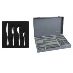 ONDE MIROIR Colis écrin 50 couverts monobloc lame scie ronde