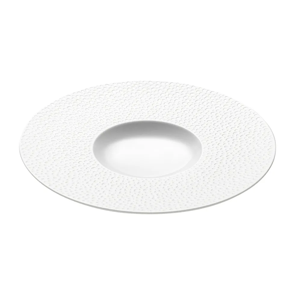 PERLES DE ROSEE BLANCHES Assiette gourmet petit bassin 28 cm