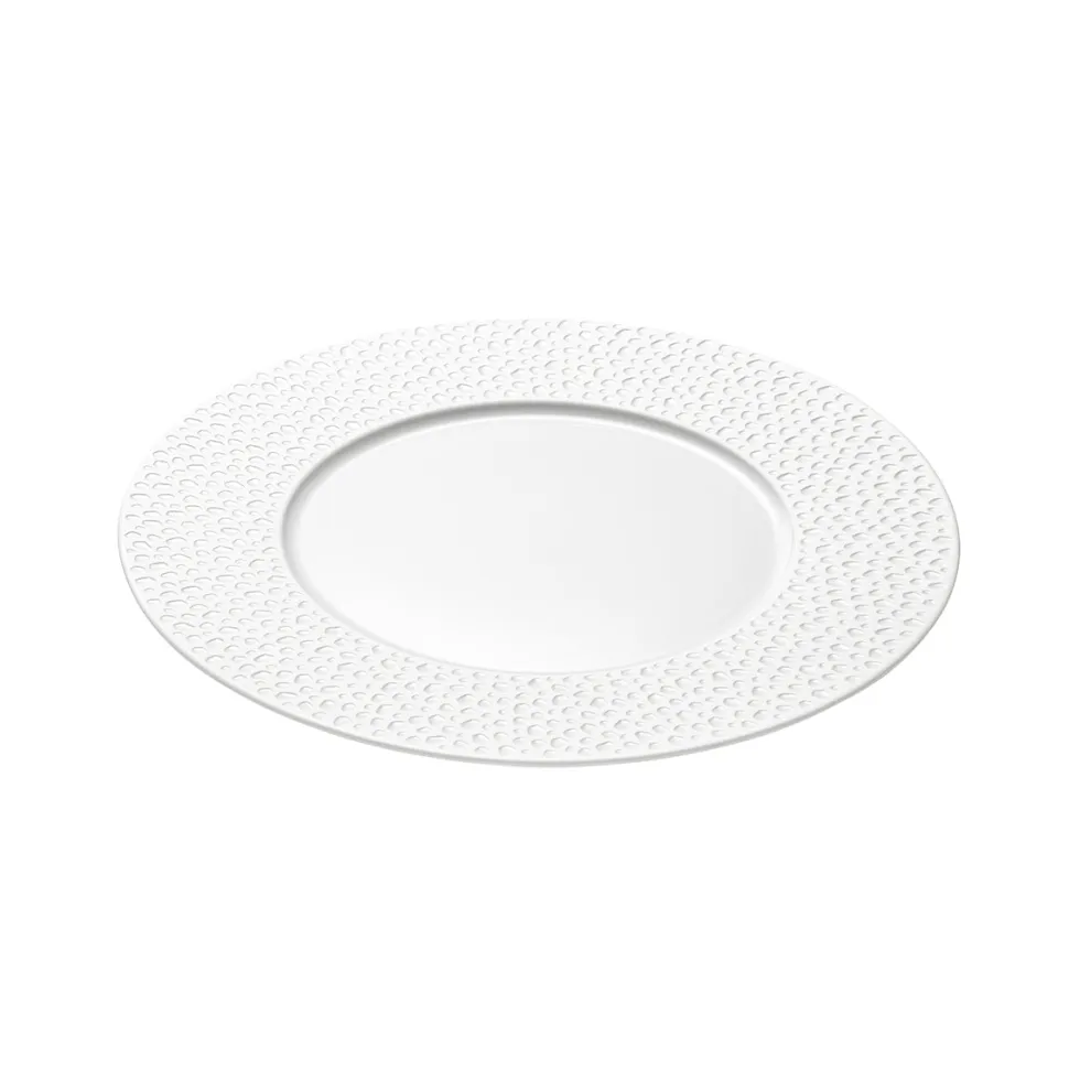 PERLES DE ROSEE BLANCHES Assiette à dessert 24 cm