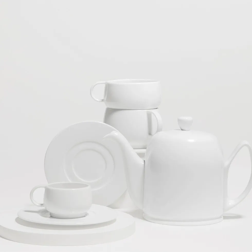 SALAM MONOCHROME Théière 6 tasses cloche blanche